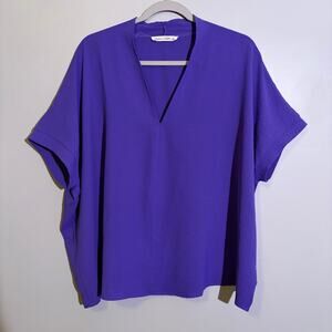 Cherry Cloth, purple oversize poly lightweight top, women's large